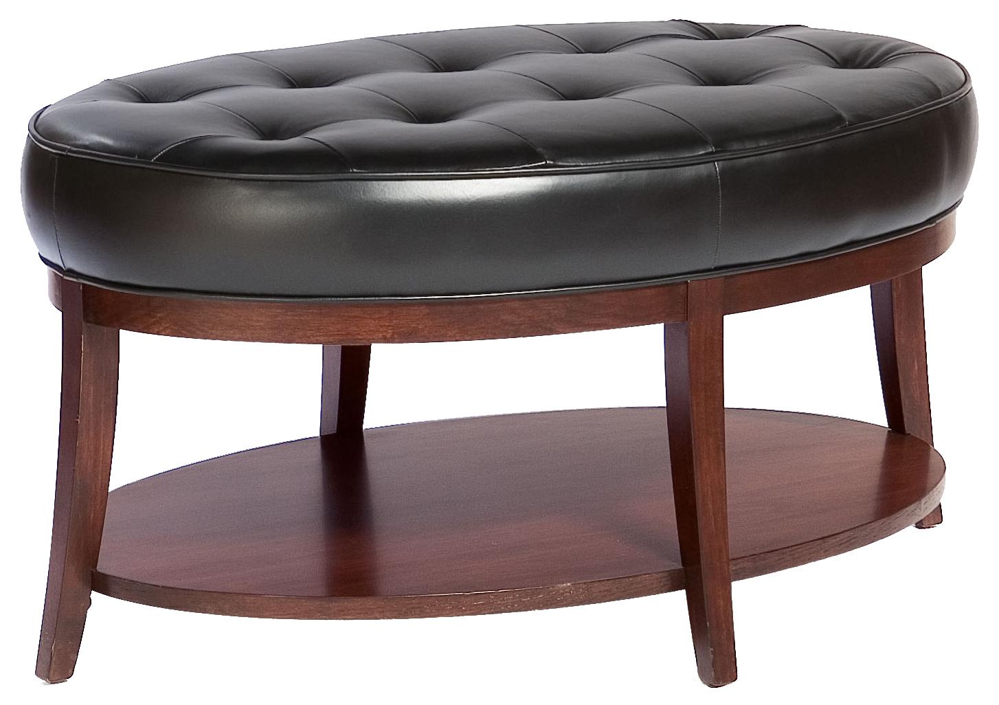 Oval tufted cheap cocktail ottoman